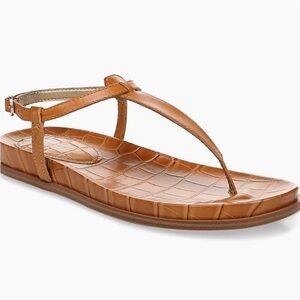 Sam Edelman Naomi Leather Thong Sandal Size 7 Saddle Brown